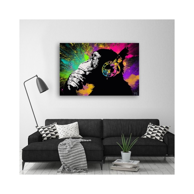 Leinwandbild - Banksy Buntes Affe | Feeby