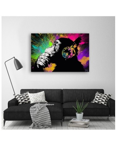 Leinwandbild - Banksy Buntes Affe | Feeby