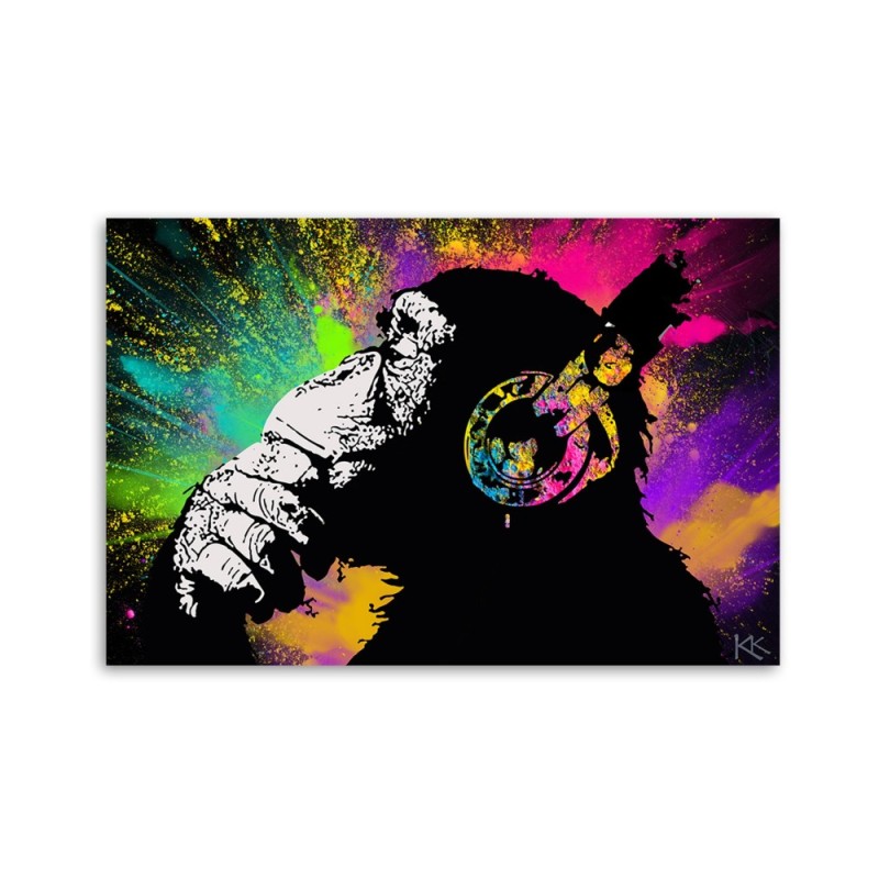 Leinwandbild - Banksy Buntes Affe | Feeby