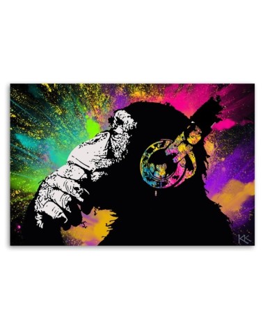 Leinwandbild - Banksy Buntes Affe | Feeby