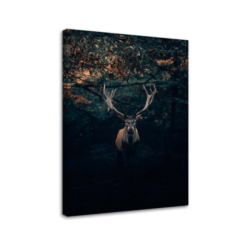 Dekoratives Leinwandbild - Hirsche im Gebüsch | Feeby