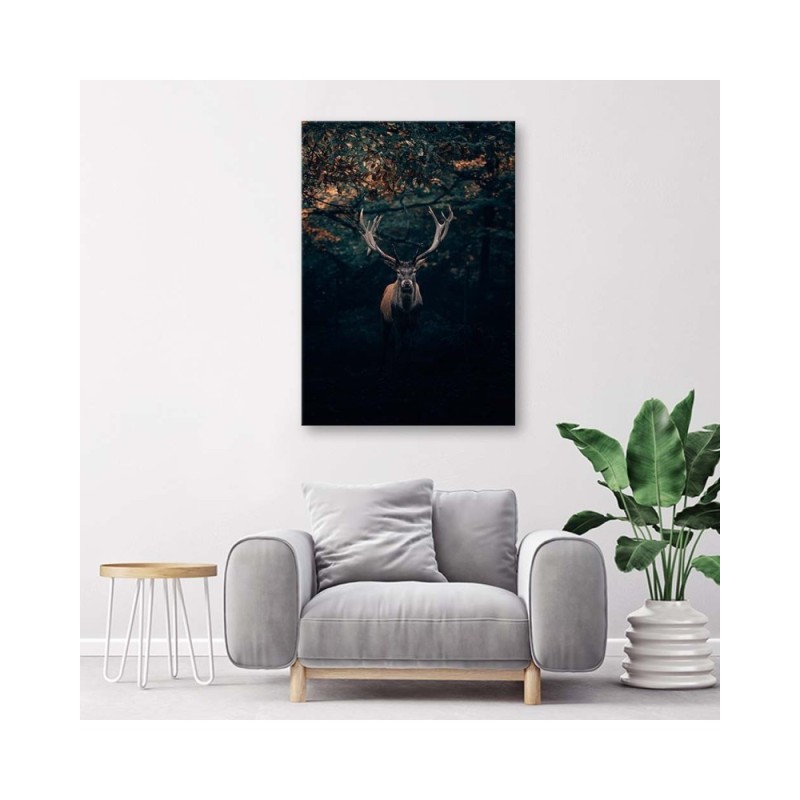 Dekoratives Leinwandbild - Hirsche im Gebüsch | Feeby