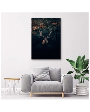 Dekoratives Leinwandbild - Hirsche im Gebüsch | Feeby