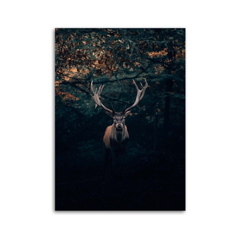 Dekoratives Leinwandbild - Hirsche im Gebüsch | Feeby