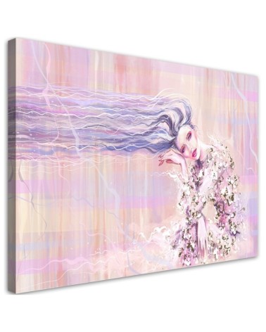 Bild auf Leinwand - Eine Frau mit langen Haaren | Feeby