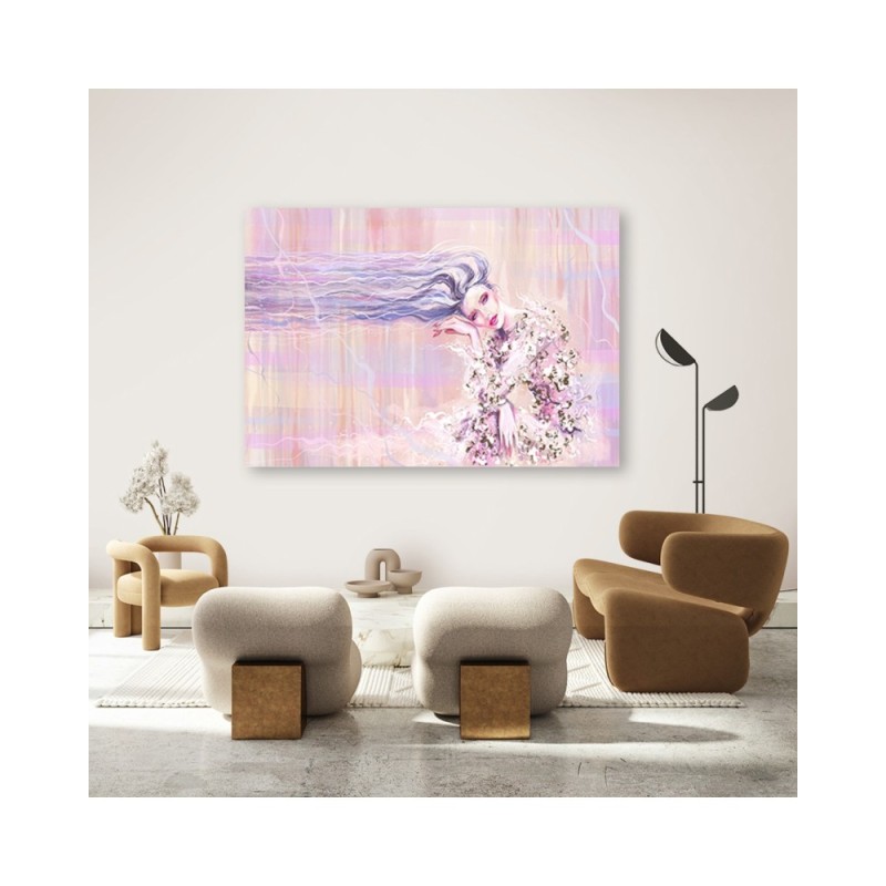 Bild auf Leinwand - Eine Frau mit langen Haaren | Feeby