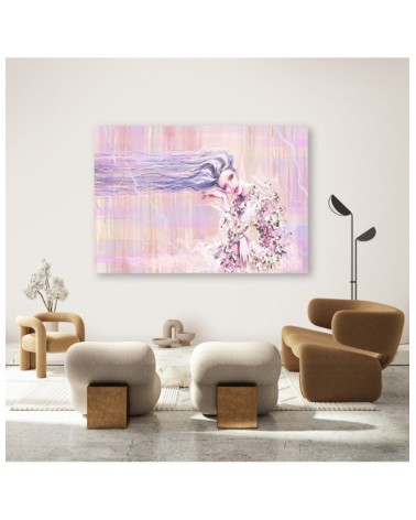 Bild auf Leinwand - Eine Frau mit langen Haaren | Feeby