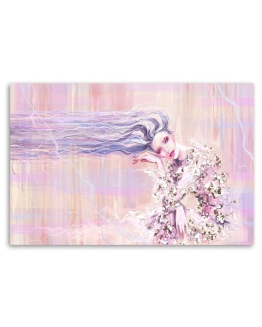 Bild auf Leinwand - Eine Frau mit langen Haaren | Feeby