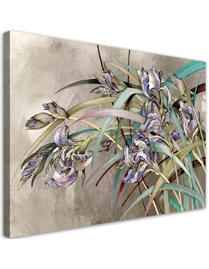 Leinwandbild - Iris Blumen im Wind | Feeby
