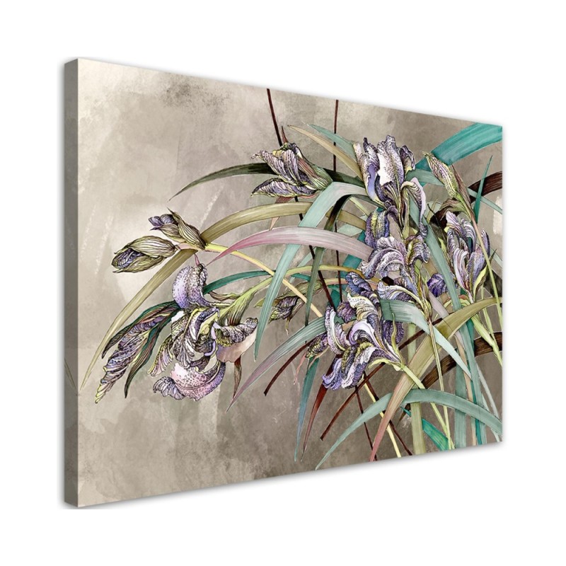 Leinwandbild - Iris Blumen im Wind | Feeby