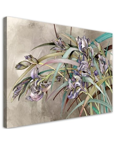 Printed canvas painting - Irises flowers in the wind | FEEBY