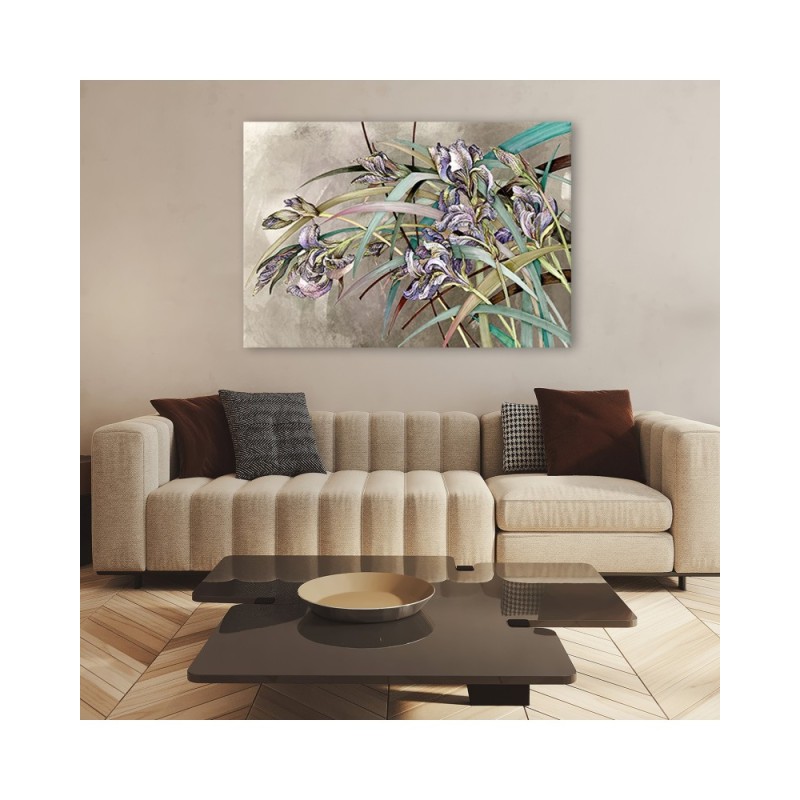 Leinwandbild - Iris Blumen im Wind | Feeby