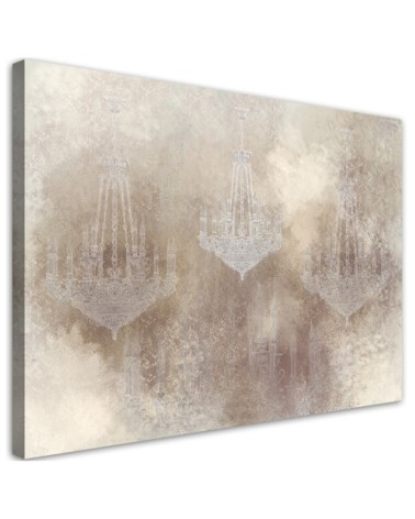 Decorative painting on canvas for wall - Vintage chandelier | FEEBY