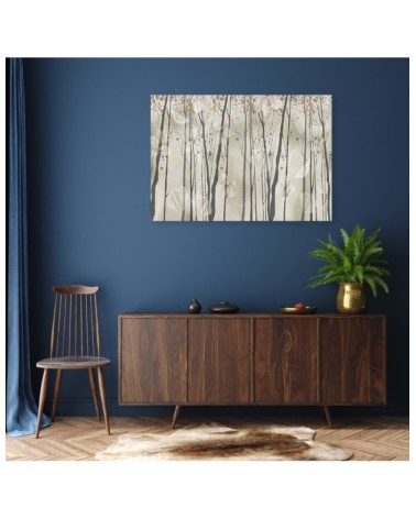 Dekoratives Leinwandbild - Bäume Blumen und Schmetterlinge | Feeby