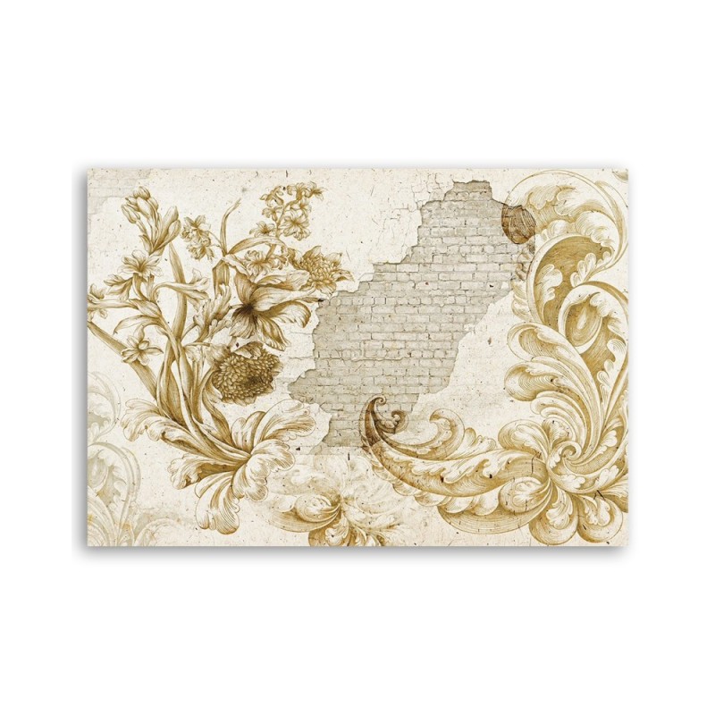 Dekoratives Leinwandbild - Vögel und Blätter auf Fresko | Feeby