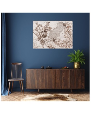 Leinwandbild - Blätter auf Fresko | Feeby