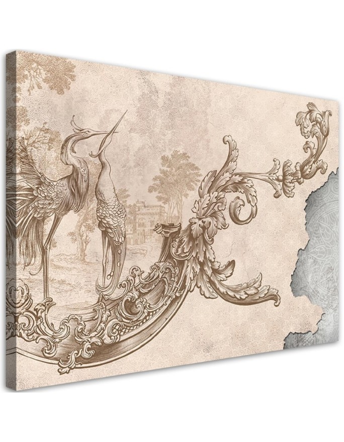 Modernes Wandbild - Vögel und Blätter Boho | Feeby