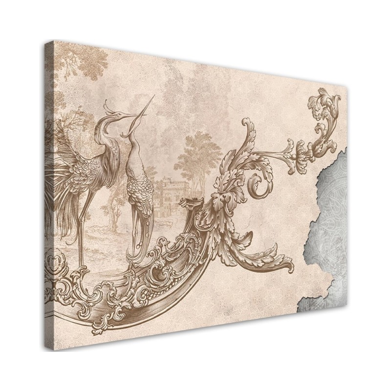 Modernes Wandbild - Vögel und Blätter Boho | Feeby