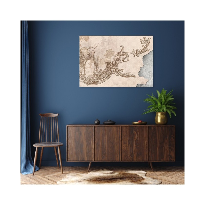 Modernes Wandbild - Vögel und Blätter Boho | Feeby