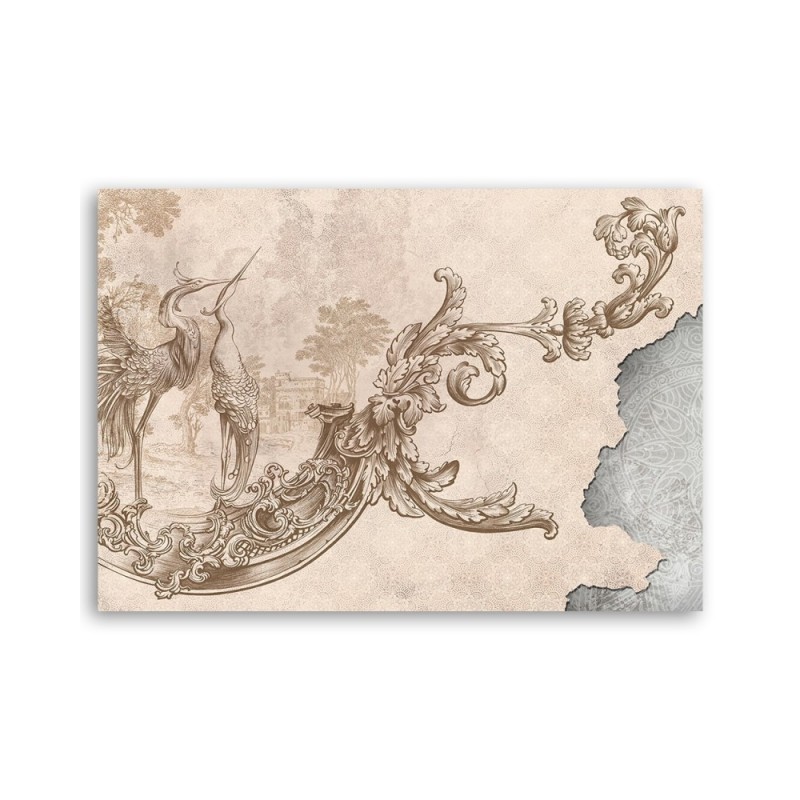 Modernes Wandbild - Vögel und Blätter Boho | Feeby