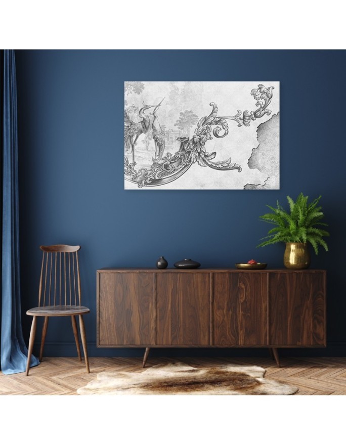 Office Canvas painting - Wild birds and leaves on oriental fresco | FEEBY