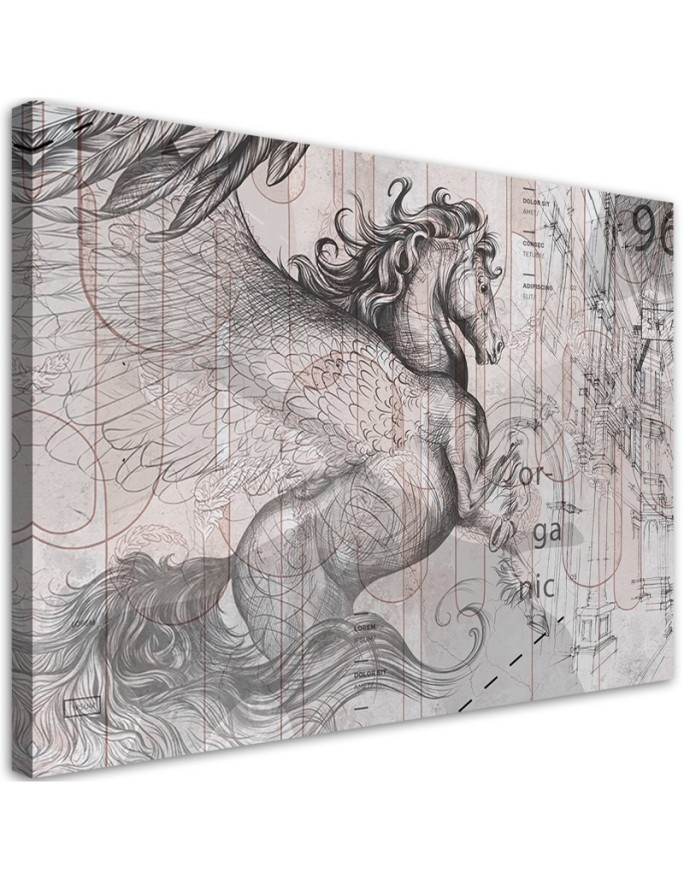 Leinwanddruck - Pegas Pferd Abstrakt | Feeby