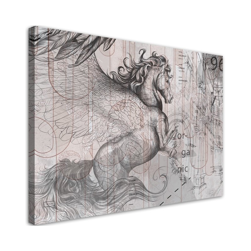 Leinwanddruck - Pegas Pferd Abstrakt | Feeby