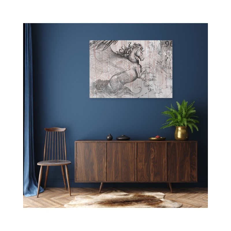 Leinwanddruck - Pegas Pferd Abstrakt | Feeby