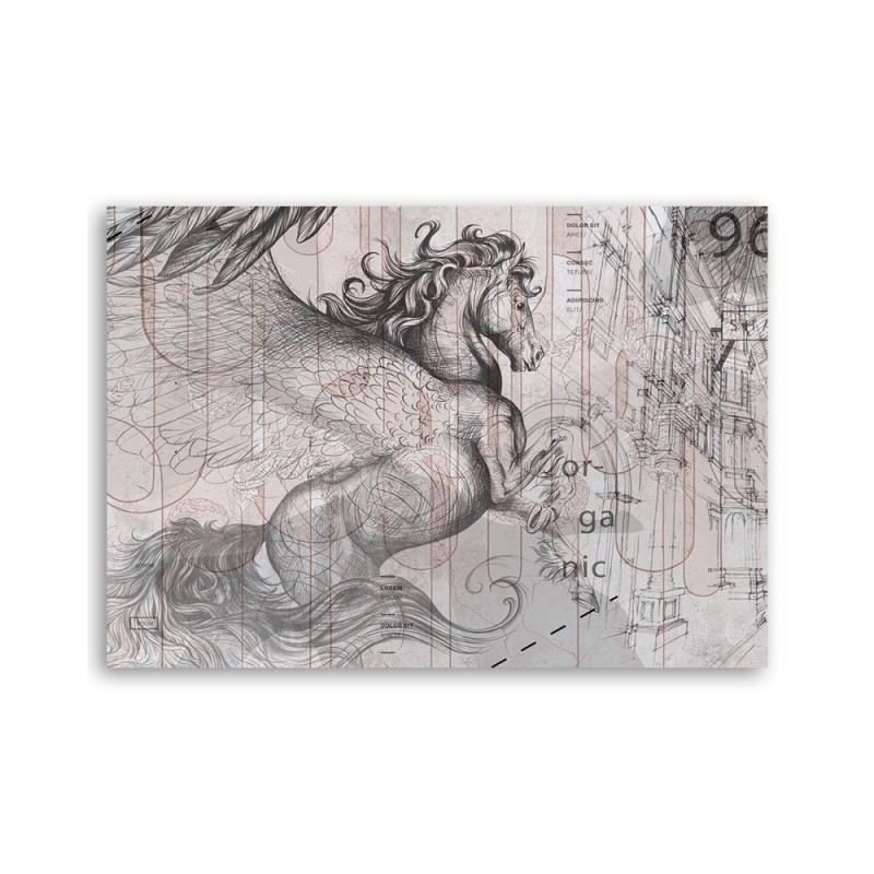 Leinwanddruck - Pegas Pferd Abstrakt | Feeby