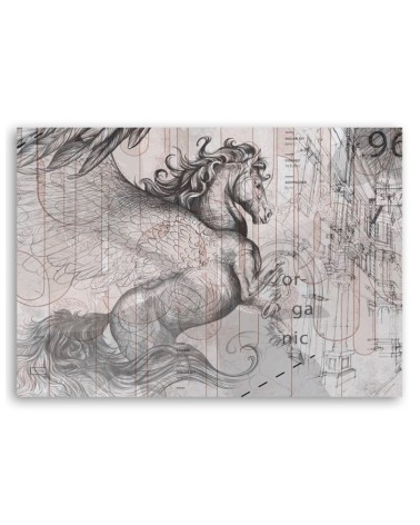 Leinwanddruck - Pegas Pferd Abstrakt | Feeby