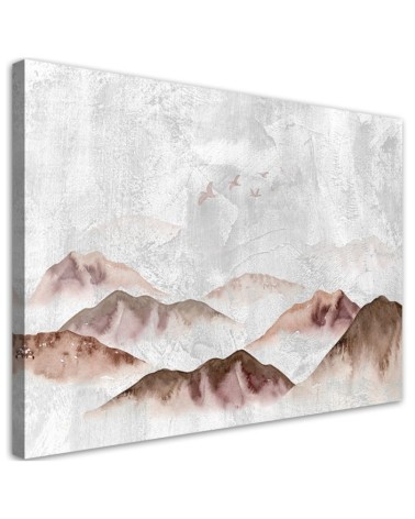 Leinwandbild - Boho Vögel über den Bergen | Feeby