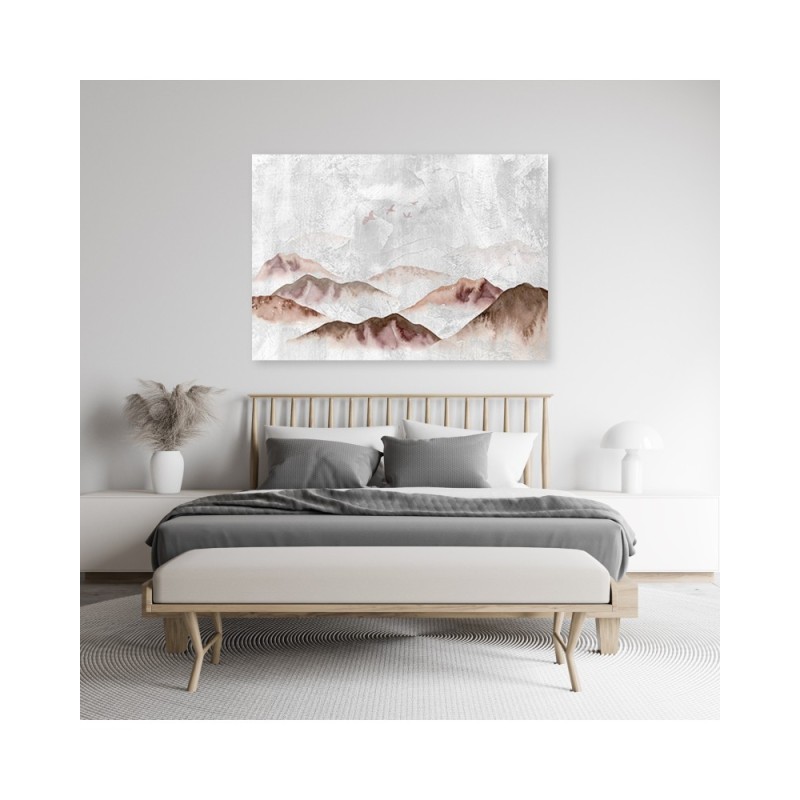 Leinwandbild - Boho Vögel über den Bergen | Feeby