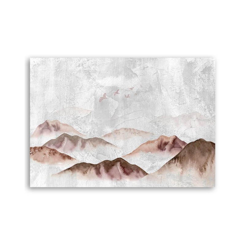 Leinwandbild - Boho Vögel über den Bergen | Feeby