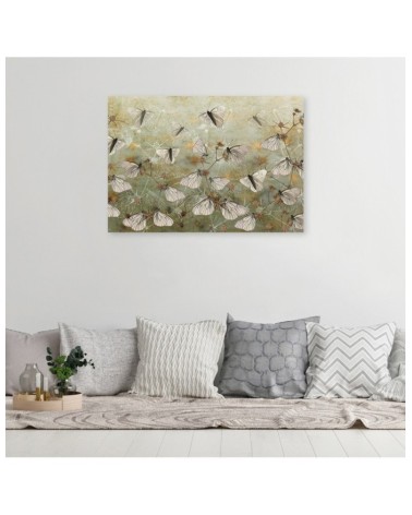 Leinwandbild - Boho Schmetterlinge in der Wiese | Feeby