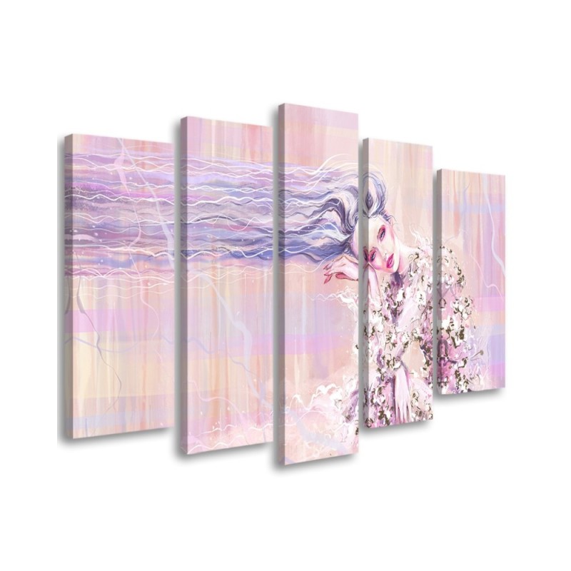 Dekoratives Leinwandbild - Eine Frau mit langen Haaren | Feeby