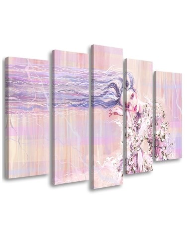 Dekoratives Leinwandbild - Eine Frau mit langen Haaren | Feeby