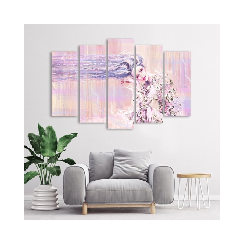 Dekoratives Leinwandbild - Eine Frau mit langen Haaren | Feeby