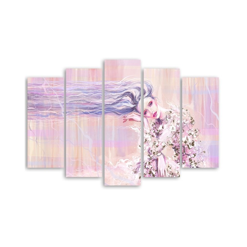 Dekoratives Leinwandbild - Eine Frau mit langen Haaren | Feeby