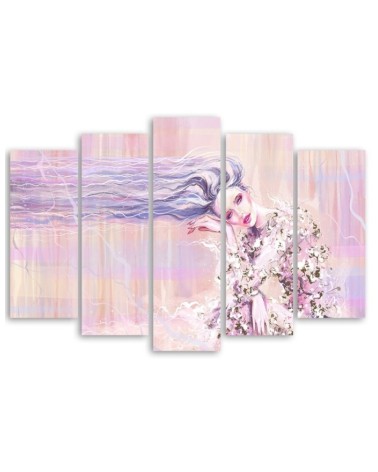 Dekoratives Leinwandbild - Eine Frau mit langen Haaren | Feeby