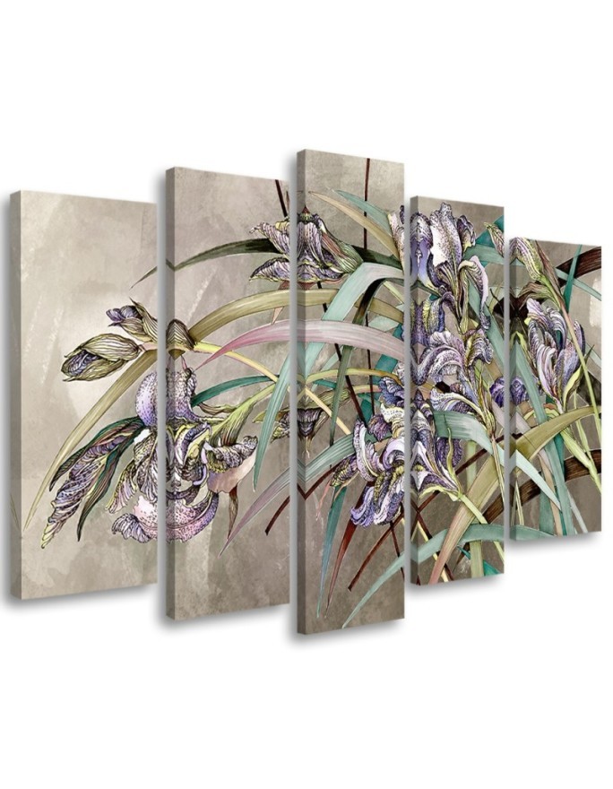 Leinwandbild - Iris Blumen im Wind | Feeby