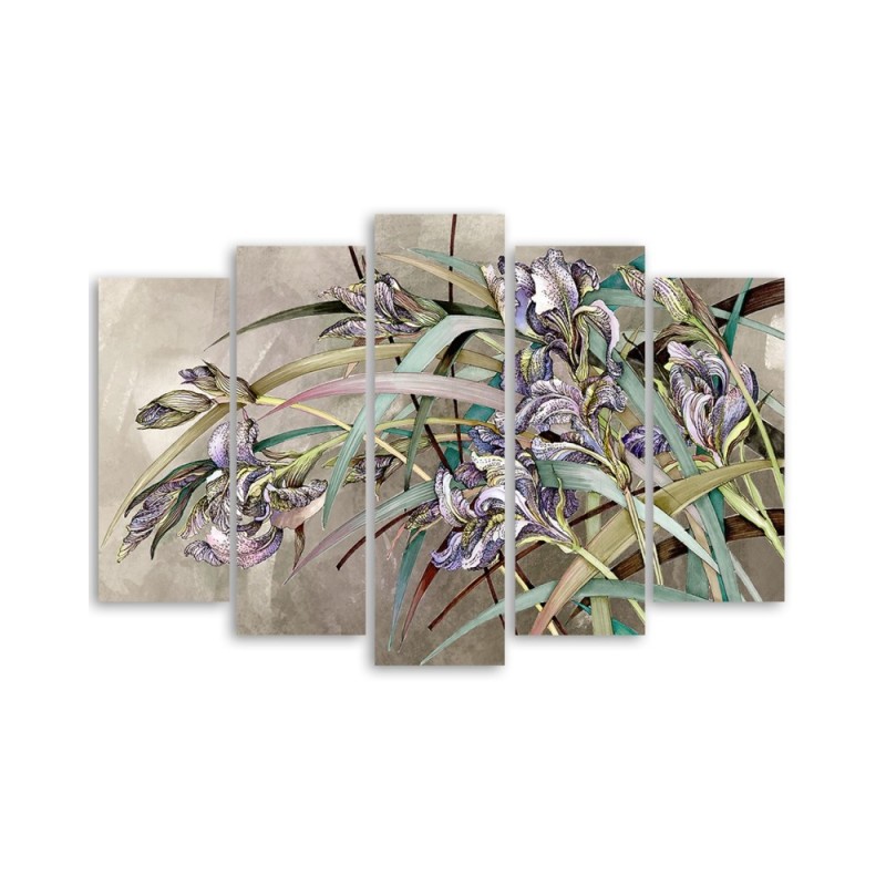 Leinwandbild - Iris Blumen im Wind | Feeby