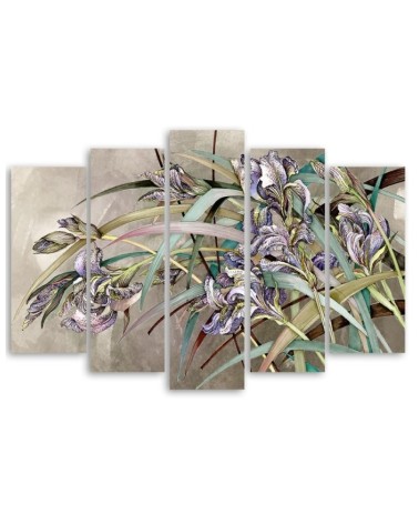 Leinwandbild - Iris Blumen im Wind | Feeby