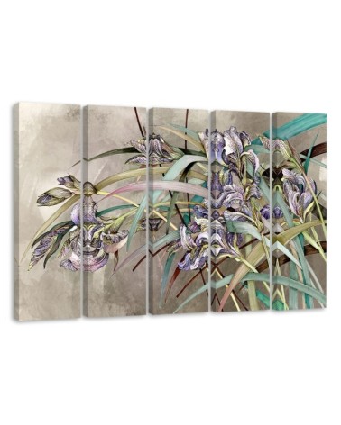 Modernes Wandbild - Iris Blumen im Wind | Feeby