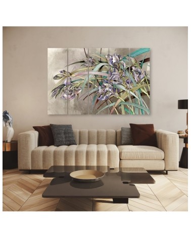 Modernes Wandbild - Iris Blumen im Wind | Feeby