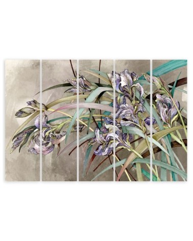 Modernes Wandbild - Iris Blumen im Wind | Feeby
