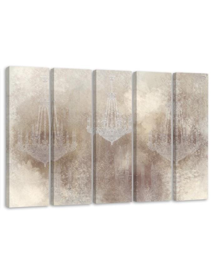Chandeliers - canvas printed wall painting 5 parts | FEEBY