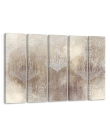 Chandeliers - canvas printed wall painting 5 parts | FEEBY