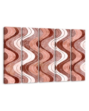 Boho style painting for wall - Vertical wavy lines | FEEBY