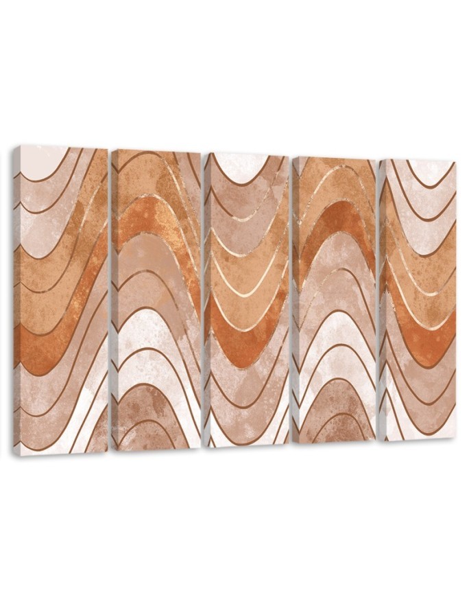 Leinwanddruck - Horizontale wellige Linien | Feeby