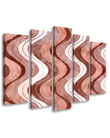 5 part wall painting for living room - Vertical wavy lines | FEEBY